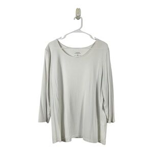 Chico’s The Ultimate Tee White 3/4 Sleeve Cotton Modal Shirt